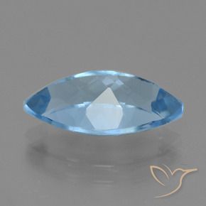 Topaze Bleu Suisse naturelle Marquise, 4.48 ct, VVS
