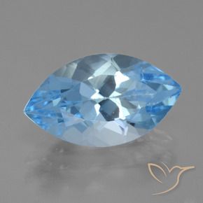 Topaze Bleu Suisse naturelle Marquise, 4.35 ct, VVS