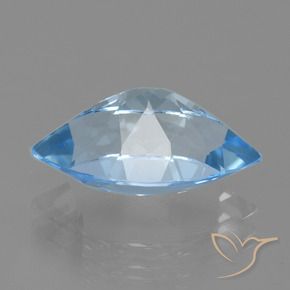 Topaze Bleu Suisse naturelle Marquise, 4.35 ct, VVS