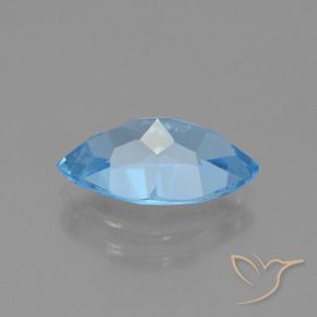 Topaze Bleu Suisse naturelle Marquise, 4.12 ct, VVS