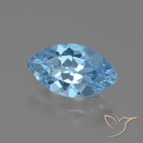 Topaze Bleu ciel naturelle Marquise, 4.18 ct, VVS