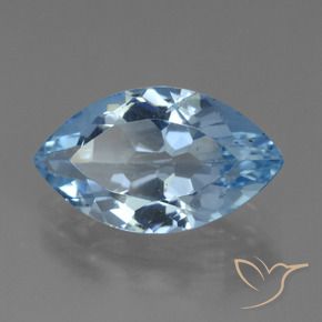 Topaze Bleu ciel naturelle Marquise, 3.87 ct, VVS-VS