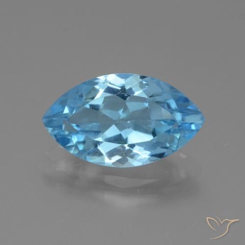 Topaze Bleu Suisse naturelle Marquise, 4.12 ct, VVS-VS