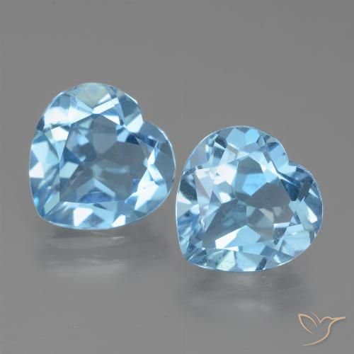 5.66ctw Naturel Bleu ciel Topaze, Cœur, VVS
