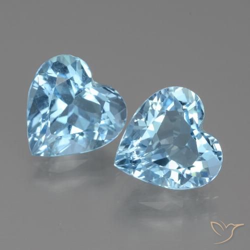 5.78ctw Naturel Bleu ciel Topaze, Cœur, VVS