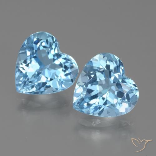 5.84ctw Naturel Bleu ciel Topaze, Cœur, VVS