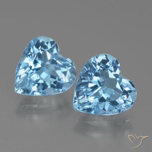 5.80ctw Naturel Bleu ciel Topaze, Cœur, VVS