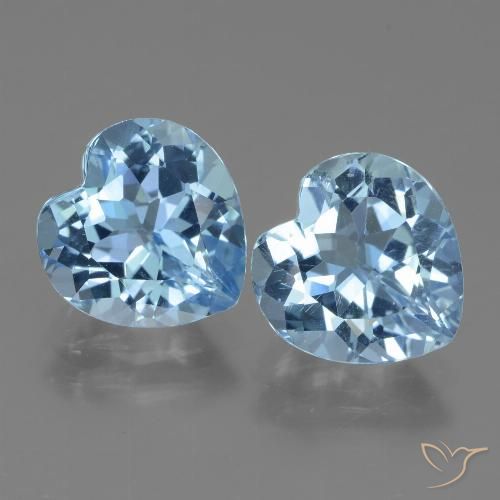 6.41ctw Naturel Bleu ciel Topaze, Cœur, VVS-VS
