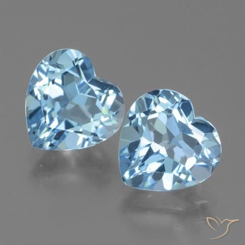 6.29ctw Naturel Bleu ciel Topaze, Cœur, VVS-VS