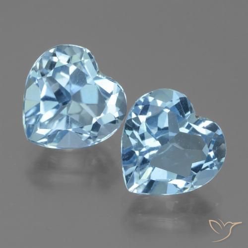 6.69ctw Naturel Bleu ciel Topaze, Cœur, VVS-VS