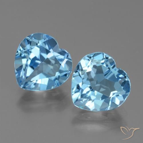 5.94ctw Naturel Bleu ciel Topaze, Cœur, VVS