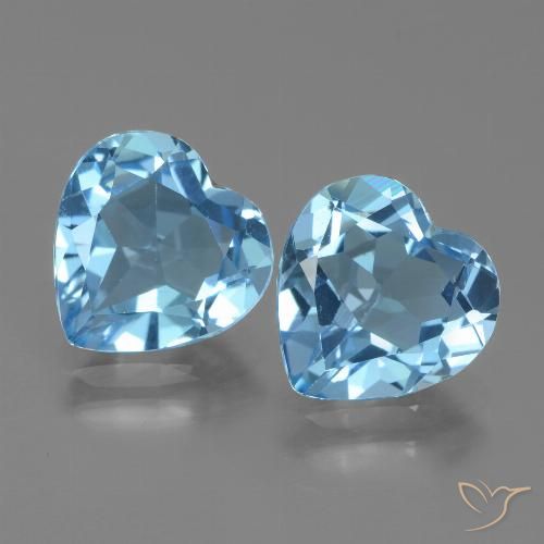 5.54ctw Naturel Bleu ciel Topaze, Cœur, VVS