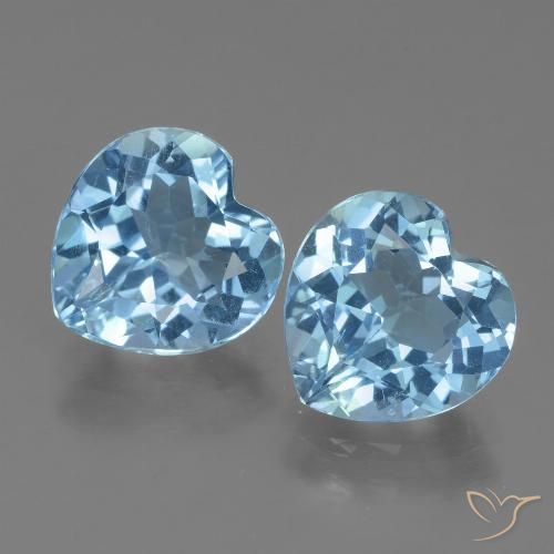 5.96ctw Naturel Bleu ciel Topaze, Cœur, VVS