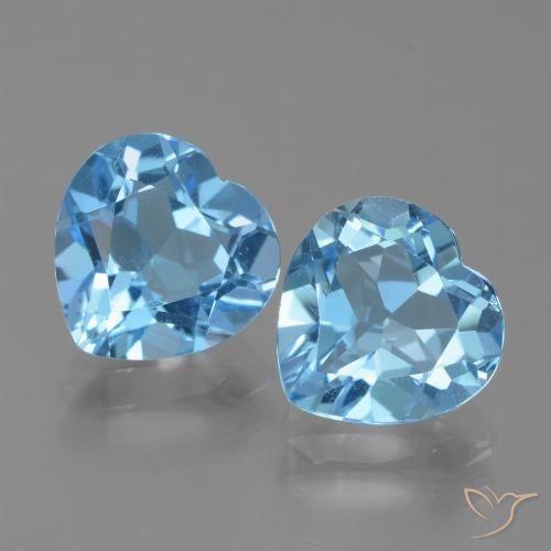 5.95ctw Naturel Bleu ciel Topaze, Cœur, VVS