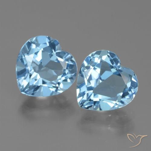 6.13ctw Naturel Bleu ciel Topaze, Cœur, VVS