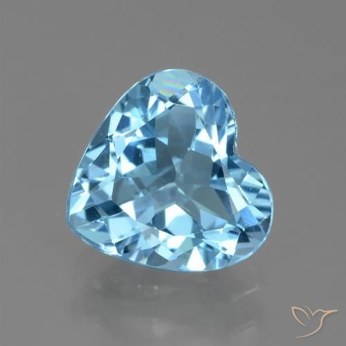 2.47ct Naturel Bleu ciel Topaze, Cœur, VVS