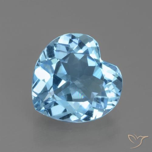 2.76ct Naturel Bleu ciel Topaze, Cœur, VVS