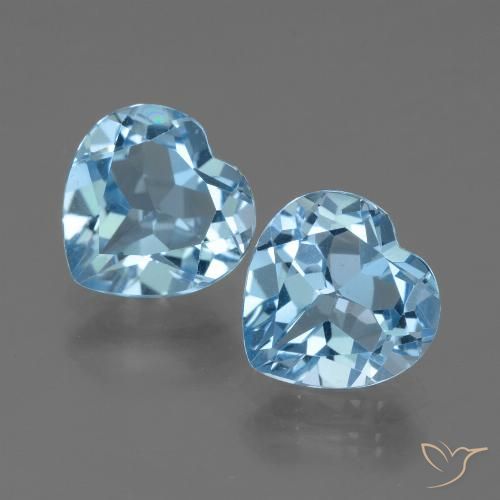 5.83ctw Naturel Bleu ciel Topaze, Cœur, VVS