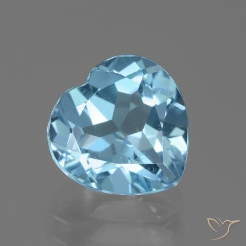 3.02ct Naturel Bleu ciel Topaze, Cœur, VVS
