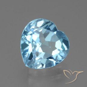 Topaze Bleu ciel naturelle Cœur, 3.02 ct, VVS