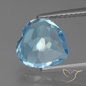 Topaze Bleu ciel naturelle Cœur, 3.02 ct, VVS