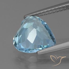 Topaze Bleu ciel naturelle Cœur, 2.87 ct, VVS