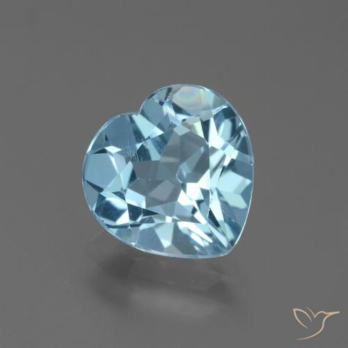 2.88ct Naturel Bleu ciel Topaze, Cœur, VVS
