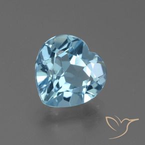 Topaze Bleu ciel naturelle Cœur, 2.88 ct, VVS