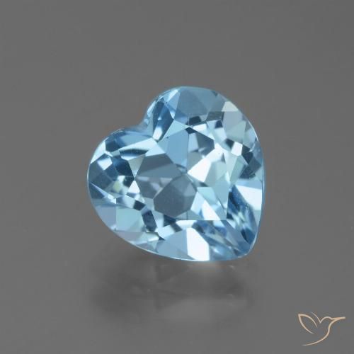 2.86ct Naturel Bleu ciel Topaze, Cœur, VVS