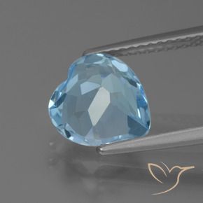 Topaze Bleu ciel naturelle Cœur, 2.86 ct, VVS