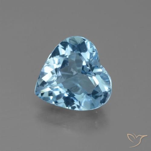 2.56ct Naturel Bleu Suisse Topaze, Cœur, VS