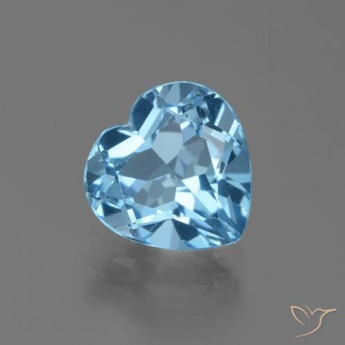 3.07ct Naturel Bleu ciel Topaze, Cœur, VVS