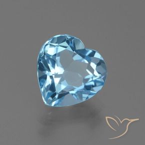 Topaze Bleu ciel naturelle Cœur, 3.07 ct, VVS