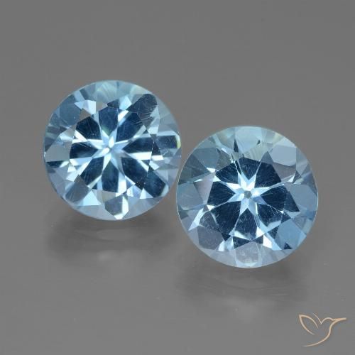 6.41ctw Naturel Bleu Suisse Topaze, Tour, VVS-VS