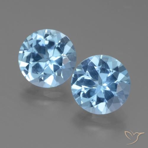 6.35ctw Naturel Bleu Suisse Topaze, Tour, VVS-VS