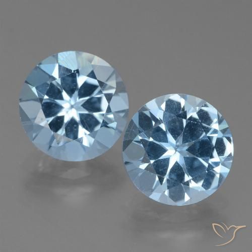 6.32ctw Naturel Bleu Suisse Topaze, Tour, VS