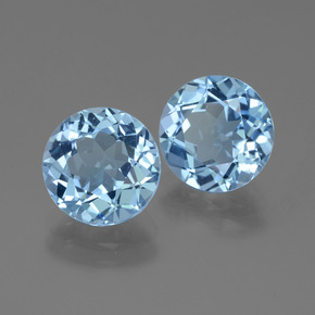 Achetez naturel 6,75ct bleue topaze gems, coupe roude, en provenance brésil chez gemselect. en stock, livraison internationale!