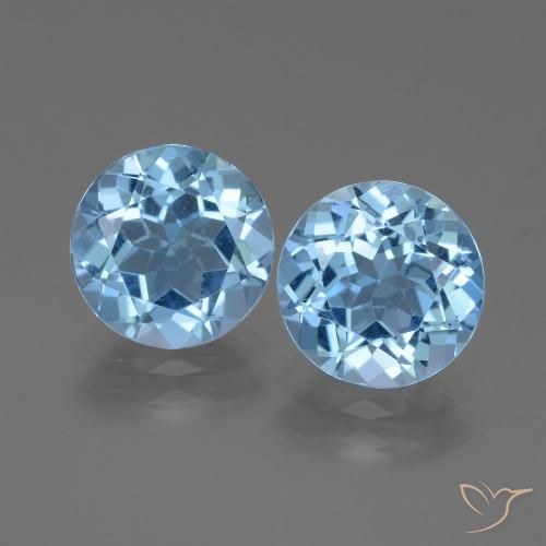 Achetez naturel 6.34ct Bleu Suisse Topaze gems, Coupe roude, En provenance Brésil chez GemSelect. En stock, livraison internationale!