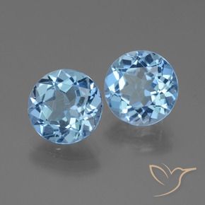 Achetez naturel 6.34ct Bleu Suisse Topaze gems, Coupe roude, En provenance Brésil chez GemSelect. En stock, livraison internationale!