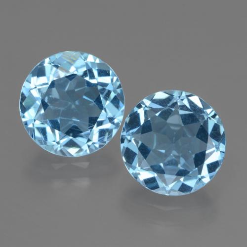 Achetez naturel 6.06ct Bleu ciel Topaze gems, Coupe roude, En provenance Brésil chez GemSelect. En stock, livraison internationale!
