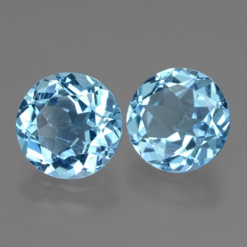 Achetez naturel 6.06ct Bleu ciel Topaze gems, Coupe roude, En provenance Brésil chez GemSelect. En stock, livraison internationale!