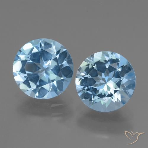 Achetez naturel 5.92ct Bleu Suisse Topaze gems, Coupe roude, En provenance Brésil chez GemSelect. En stock, livraison internationale!