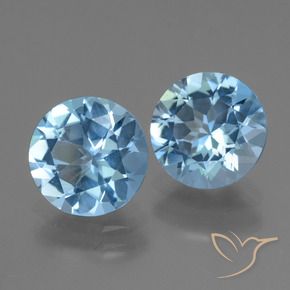 Achetez naturel 5.92ct Bleu Suisse Topaze gems, Coupe roude, En provenance Brésil chez GemSelect. En stock, livraison internationale!