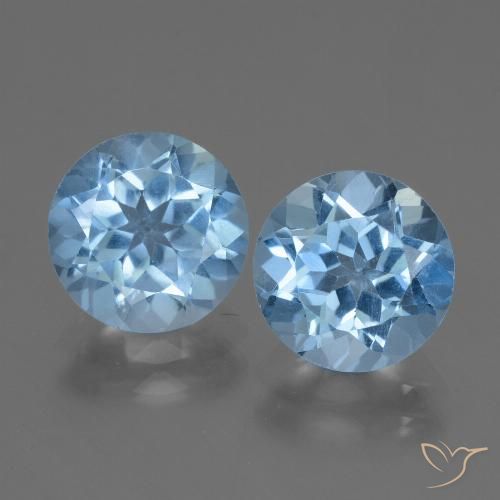 5.99ctw Naturel Bleu Suisse Topaze, Tour, VS