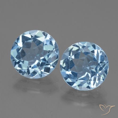 5.69ctw Naturel Bleu ciel Topaze, Tour, VVS