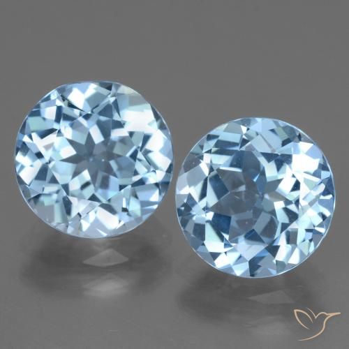 6.51ctw Naturel Bleu Suisse Topaze, Tour, VVS