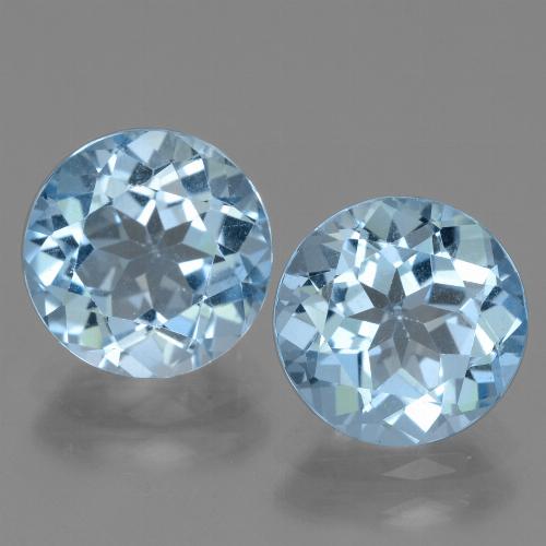 Achetez naturel 6.62ct Bleu ciel Topaze gems, Coupe roude, En provenance Brésil chez GemSelect. En stock, livraison internationale!