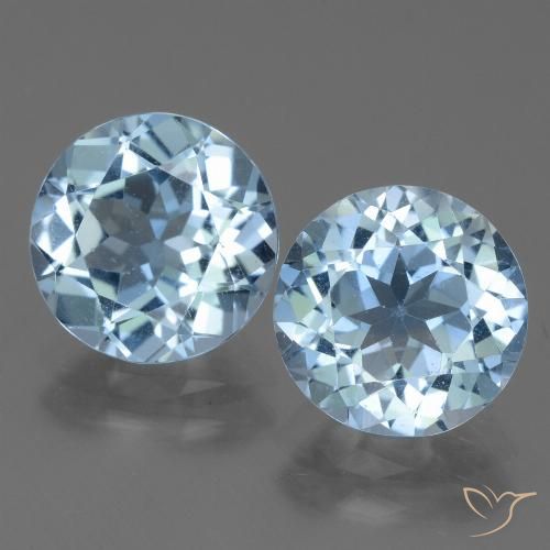 Achetez naturel 6,27ct bleue topaze gems, coupe roude, en provenance brésil chez gemselect. en stock, livraison internationale!