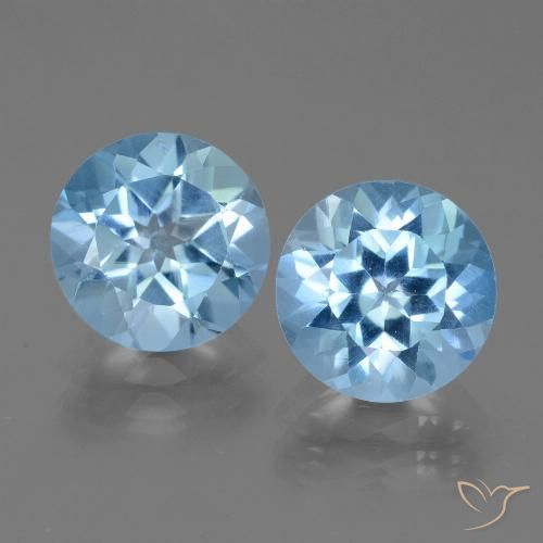 6.19ctw Naturel Bleu ciel Topaze, Tour, VVS-VS