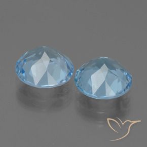 Achetez naturel 6,42ct bleue topaze gems, coupe roude, en provenance brésil chez gemselect. en stock, livraison internationale!